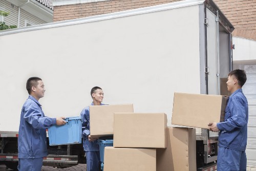 Van loading sorted recyclable items in Newaddington