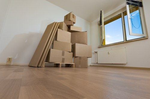 Careful loading of household furniture into a removals van