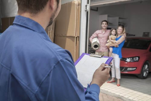 Packed household items ready for a move in New Addington