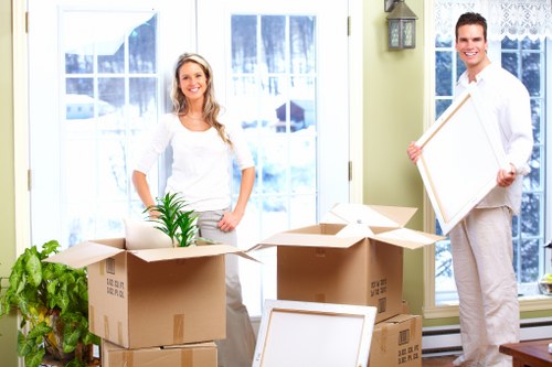 Loading furniture into a moving van locally